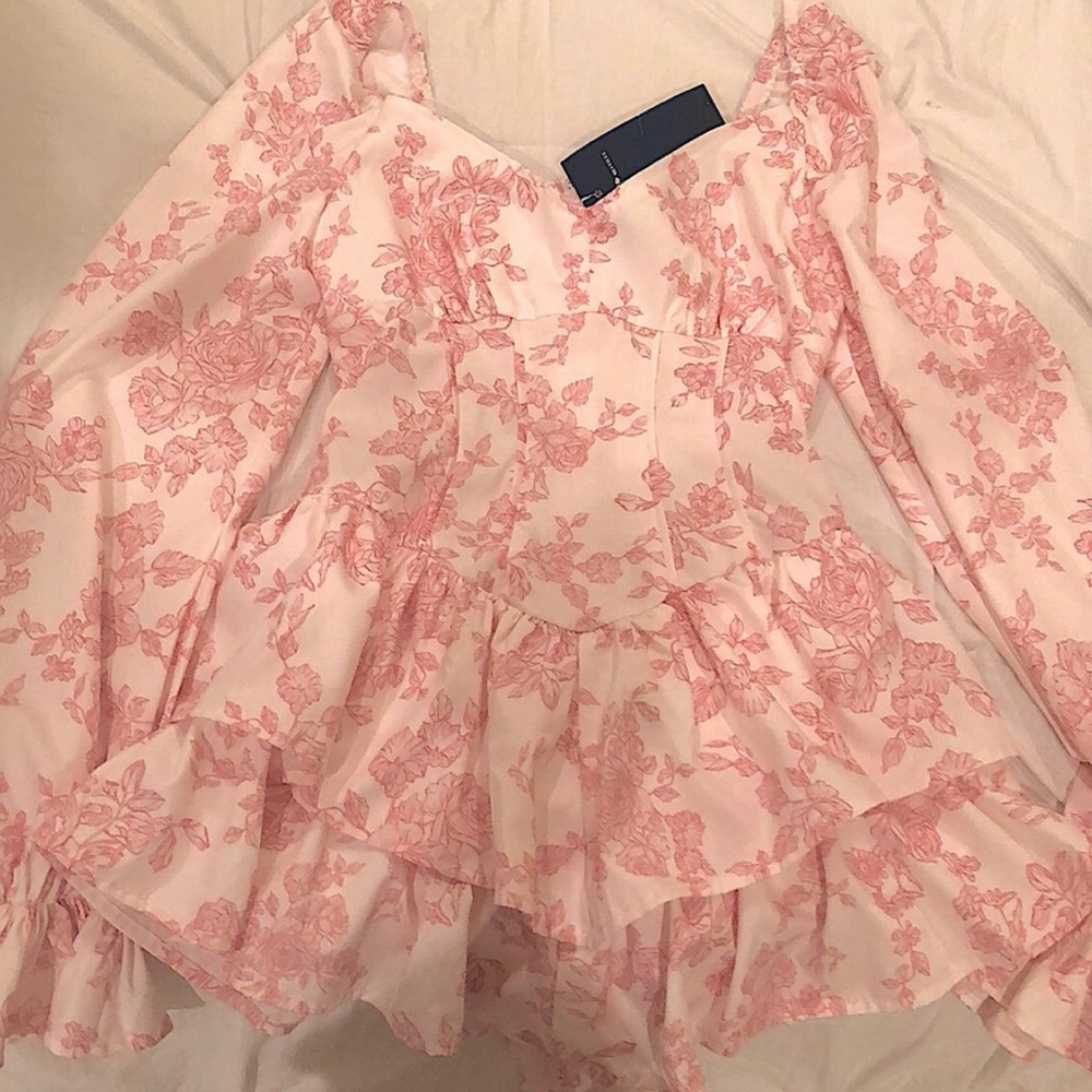 Long Sleeve Floral Mini Dress